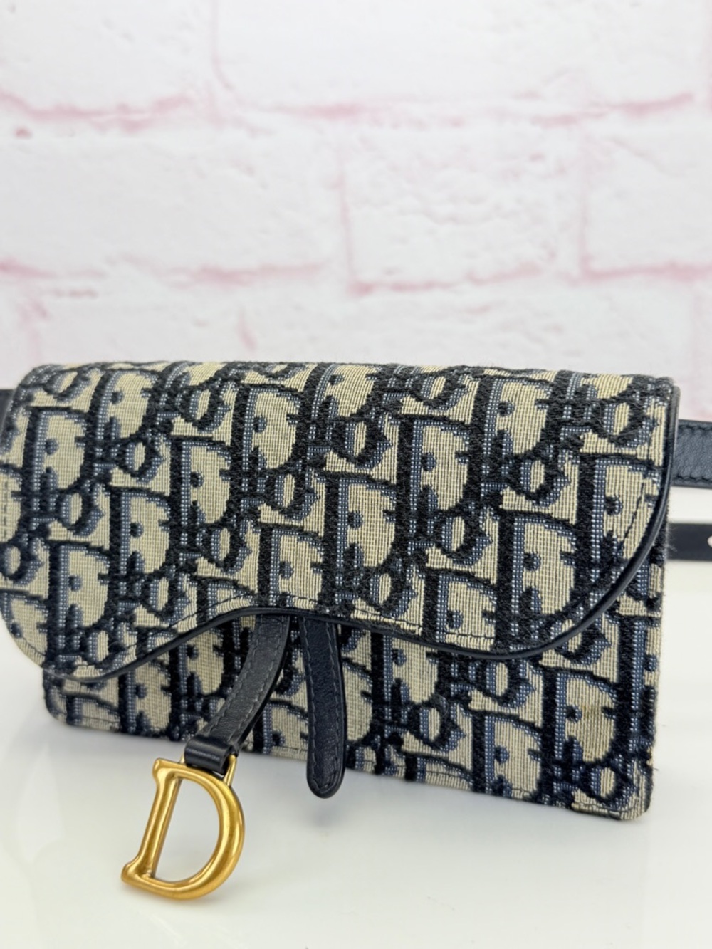 Christian Dior Oblique Navy Saddle Belt Bag - Picture 2 of 15